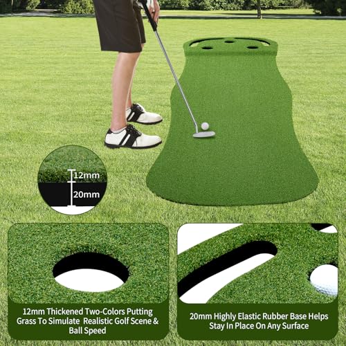 Image of Wekin Indoor Putting Green,2x8ft Artificial Turf Putting Green with Adjustable Putter, 2 Balls, Perfect Golf Putting Game Mat for Home,Party,Office