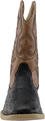 Miniatura 5 de Botas casuales para hombre ROPER con punta cuadrada y protuberancias estilo avestruz, de media pantorrilla - Marrón, Blanco