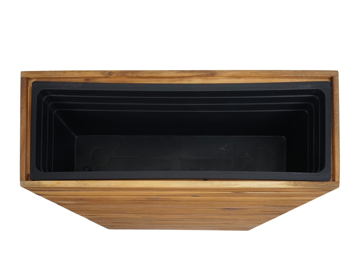 Mendler Pflanzkasten HWC-L21AM 77x63x23cm Akazie - braun | Hochbeet, Pflanzkübel, Blumentopf, eckig Outdoor, Holz, FSC®-Zertifiziert