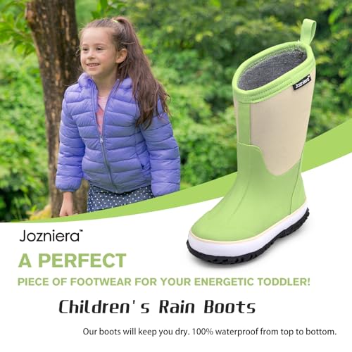 Water boots for kids, Waterproof Rubber Kids Rainboot, Insulated Rubber Neoprene Rain Boots for Toddlers Boys Girls Children2