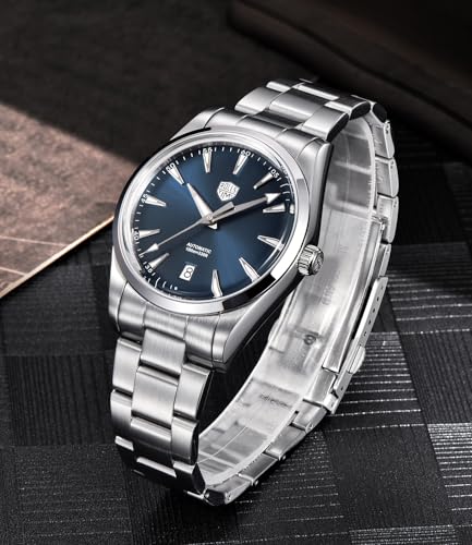 Image of RollsTimi Men's Watch Premium Stainless Steel Automatic Watch with Japanese NH35 Movt, Sapphire Crystal Glass, 38.6mm Case, Luxury Analog Waterproof Wristwatch for Men