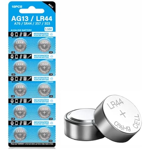 jixik 10pcs LR44 Batteries AG13 Button Cell Battery 1.5V 357 303 SR44 LR1154 Button Coin Batteries G13 L1154 Battery for Watch Toys Remote Cover
