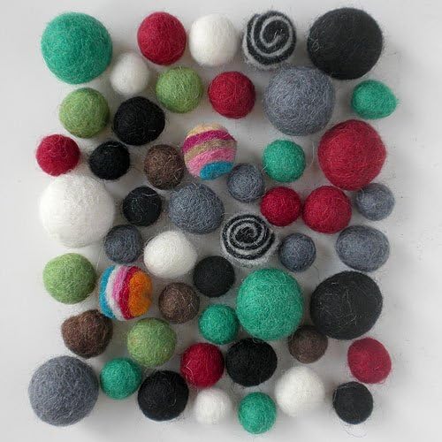 Wool Felt Pom Poms- 50 Neutral Tones