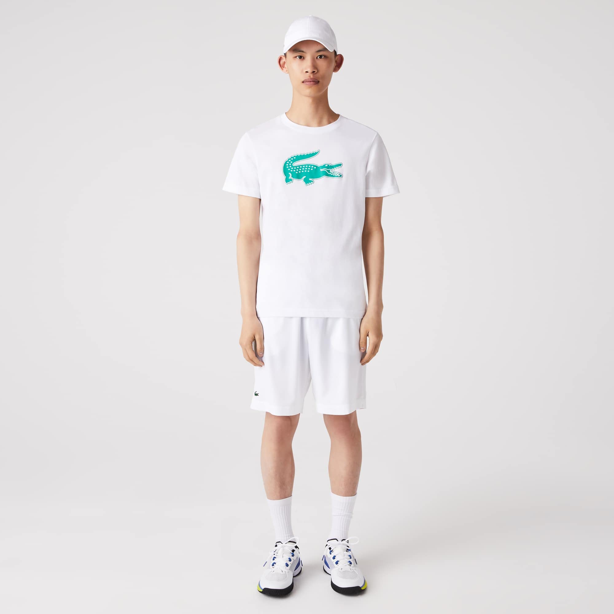 Lacoste Sportowa koszulka męska, Biały/werdier, XXL