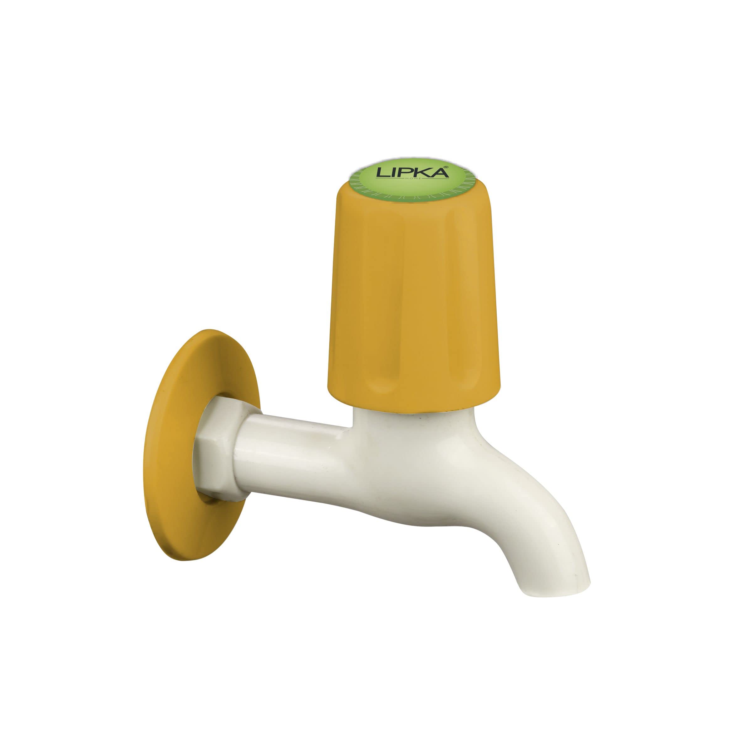 LIPKA Grand Bib Cock Faucet | PTMT Water Tap |Ivory/Yellow Color | Plastic | Polished
