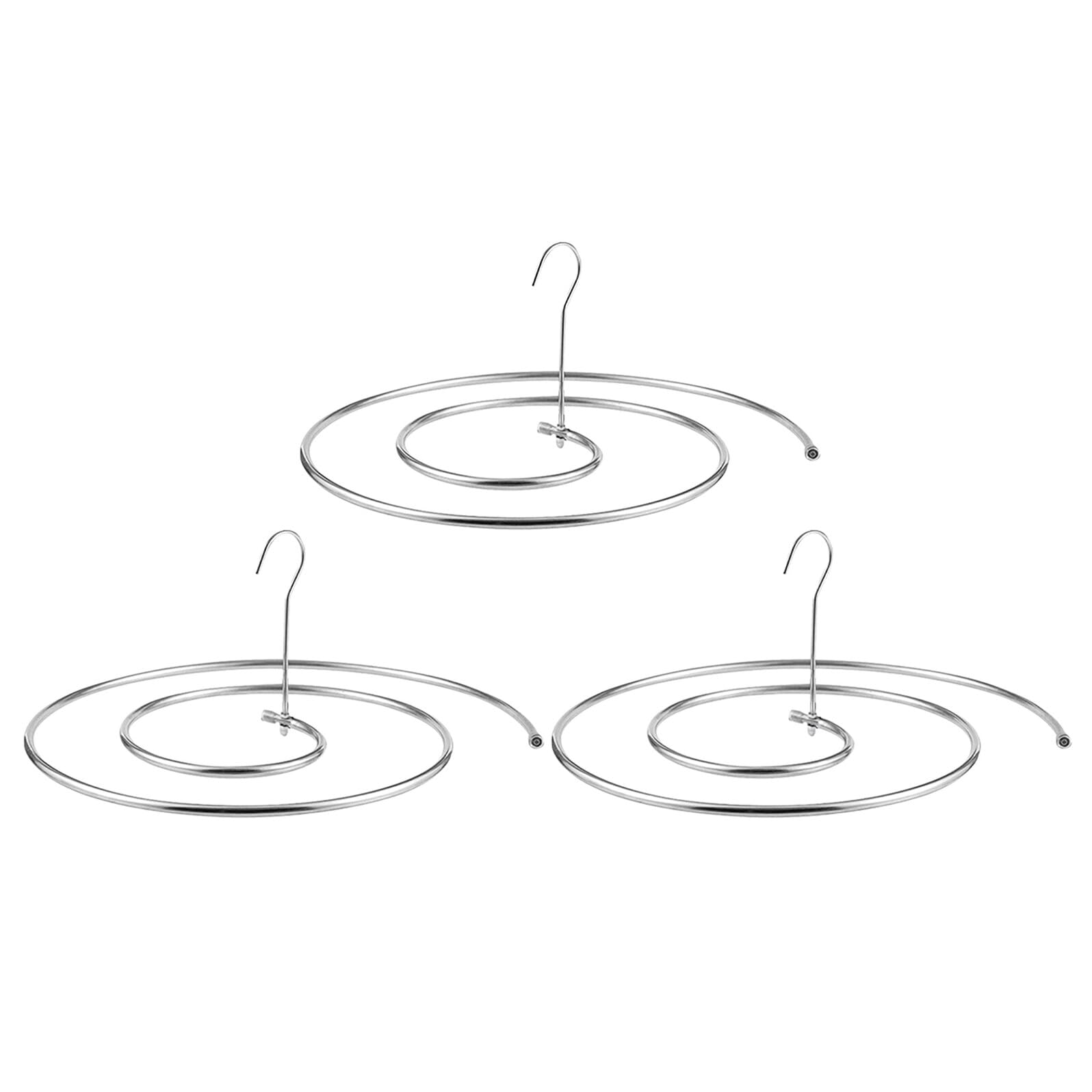 Spiralförmiges Wäscheständer Drehbar und Platzsparend Höhenverstellbar mit Spiralförmigen Aufhängern 3 Stück aus Edelstahl in Kleinen für Decken Bettwäsche und Sofabezüge