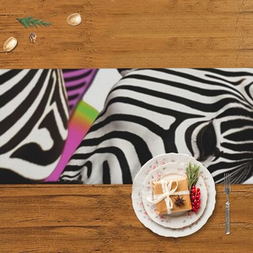 Chemin de table rustique zèbre 35x152 pour décoration d'intérieur - 6