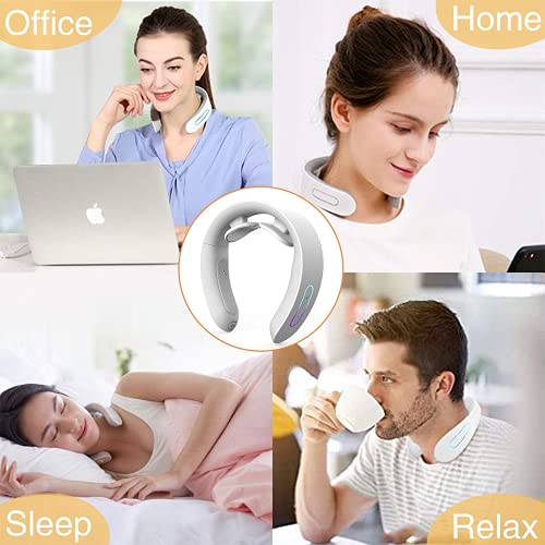 Lingad Neck Massager With Heat, Pain Relief, Cordless Intelligent Neck Massager, Portable Deep Tissue Trigger Point Massager, Gifts For Women Men, Home, Outdoor, Office Use - White #TOP6