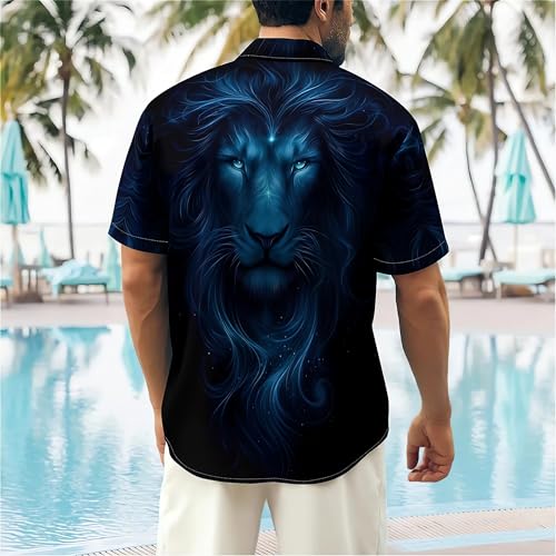 Mens' Hawaiian Shirts Short-Sleeved Button Down Shirt Standard-Fit Casual Loose Fit Shirts4