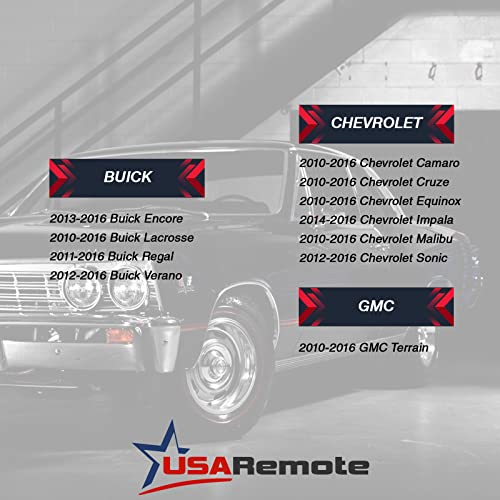 2 Key Fob fits 2010-2017 Buick Allure Encore Lacrosse Regal Verano/Chevy Camaro Cruze Equinox Impala Malibu Sonic/GMC Terrain Keyless Entry Remote Flip 2010 2011 2012 2013 2014 2015 2016 2017 - Image 5