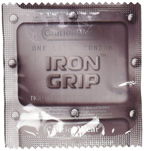 Siam Circus Caution Wear Iron Grip Snugger Fit Silicone-Based Lubricated Condoms 50-Pack