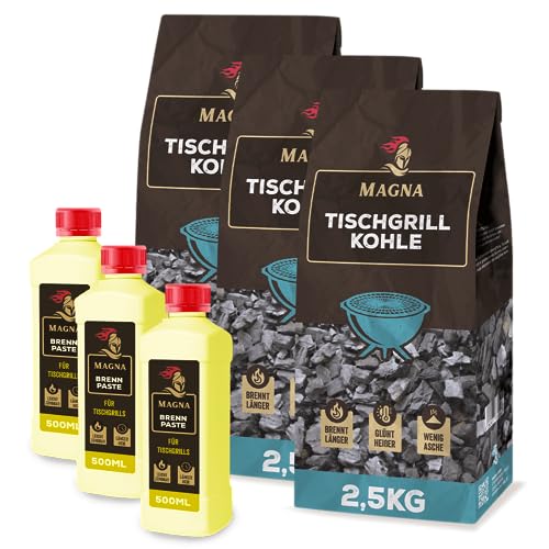 Magna Premium Tischgrillset - Tischgrillkohle/Tischgrillbriketts...
