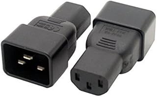 IEC 320 C13 Female to C20 Male AC Adapter, Golbalma IEC Black Power Cord Connector C20 to C13 16A to 10A (WA-00882Pcs)