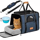 CADOCA® Sac de Transport pour Chat Chien Max. 20kg Bleu Pliable avec bandoulière Caisse ...