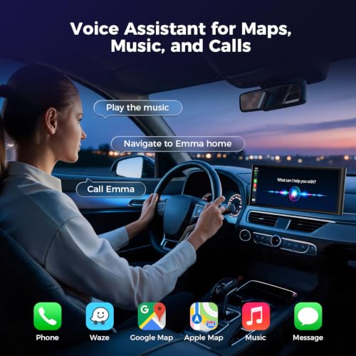 TOGUARDGO 9.26" Wireless CarPlay Screen with 4K+1080P Dual Dash Cam Front & Rear, 1600x600 IPS Display, Apple CarPlay & Android Auto - image 3