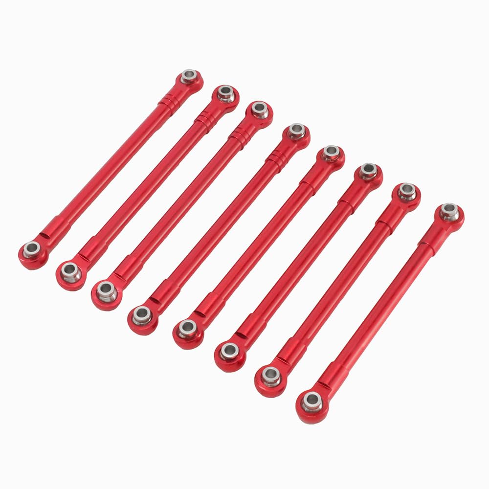 1/12 RC Tie Rods for Hyper Go 1/12 H12Y H12Y+ H12P Aluminum Alloy Link Rod Linkage Chassis Fixing Rod Kit (Red)