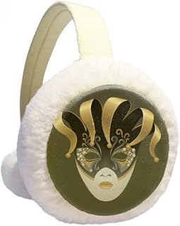 Golden Head Protetor de orelhas de inverno Feliz Carnaval de Veneza, feito de lã peluda, para uso ao ar livre