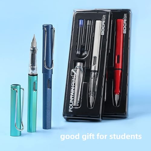 Fountain Pen Set, Medium Nib, Includes 2 Ink Cartridges And Ink Refill Converter, Gift Case, Journaling, Calligraphy, Smooth Writing Pens, Black #TOP2
