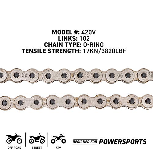 Niche 519-CDC2460H 420 Drive Chain 102 Links O-Ring With Connecting Master Link For Motorcycle Atv Dirt Bike thumb #1