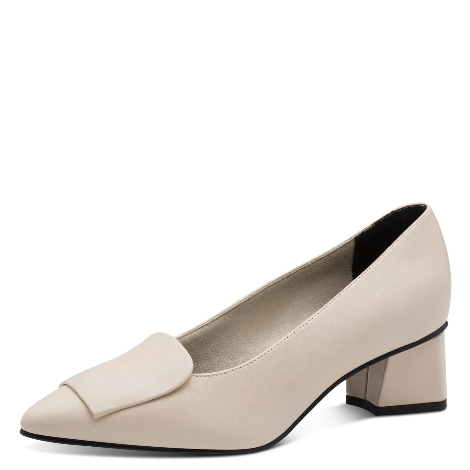MARCO TOZZI Women's Pumps Soft Feel Me Footbed Leather Leather Insole Soft Lining Stylish, Beige (Cream Nappa), 5.5 UK