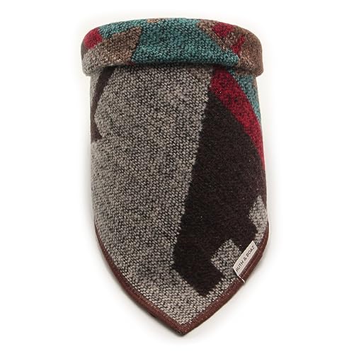 RUTH&BOAZ Wool Blend Ethnic Inca Pattern Snap On Dog Bandanas (A-brown,S), Small - Image 3
