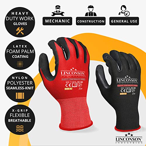 LINCONSON Safety Performance Series Construction Mechanics Work Gloves