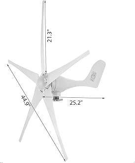 SmarketBuy Wind Turbine 1200W DC 12V Wind Turbine Generator with 5 Blades Wind Turbine Kit for Homes Energy Supplementation