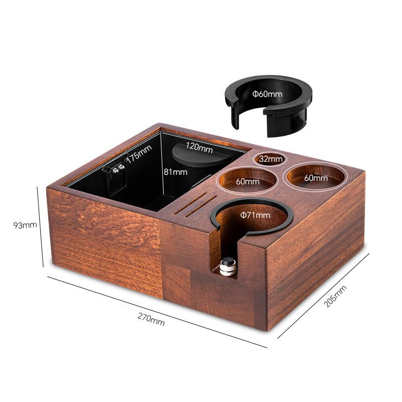 Soporte for tapete de prensado de café con Caja de golpeo extraíble, Soporte for portafiltros de 51 mm, 54 mm y 58 mm, Accesorios for cafeteras Espresso y Baristas(N2)
