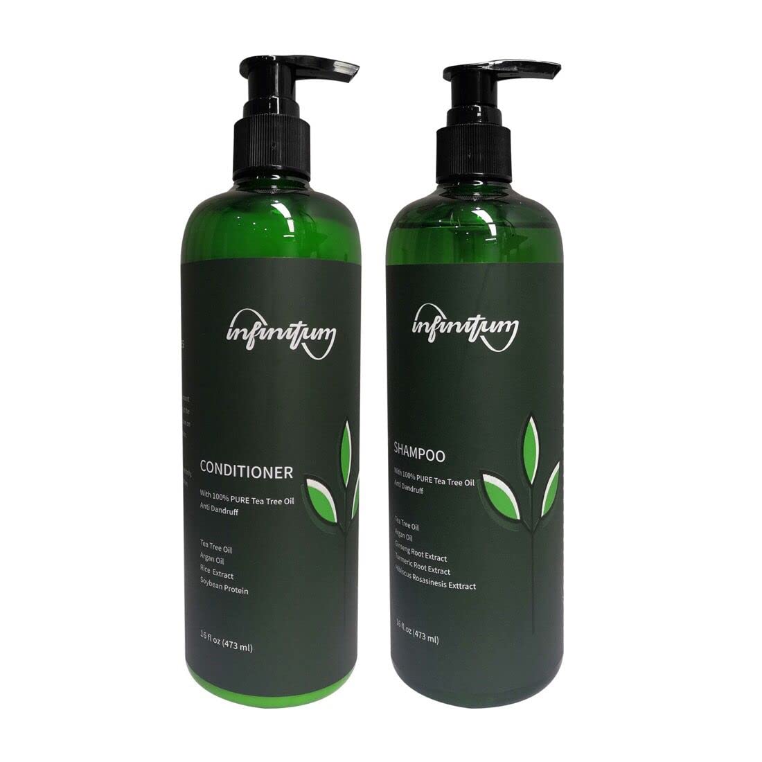 INFINITUM Tea Tree Oil Shampoo and Conditioner Set. Hydrating and Anti Dandruff. 2 x 473 ml. Paraben and Sulfate Free
