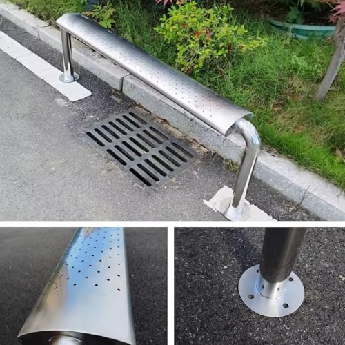 Bancs d'extérieur robustes avec assise perforée pour le drainage - 7