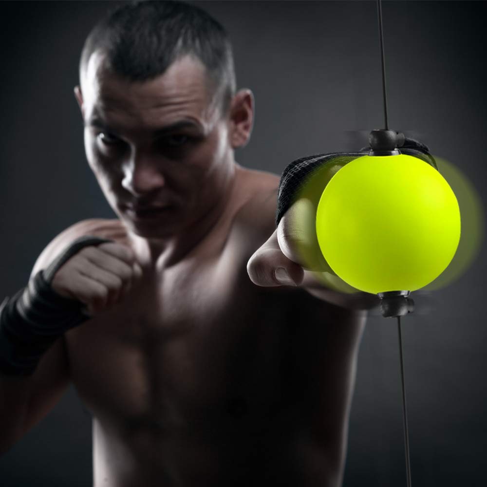 JZFUKSP Fight Reflex Ball with 2 Vacuum Chucks - Double End Boxing Speed Bag for Training to Improve Reactions and Speed | Install and Use on the Door Frame