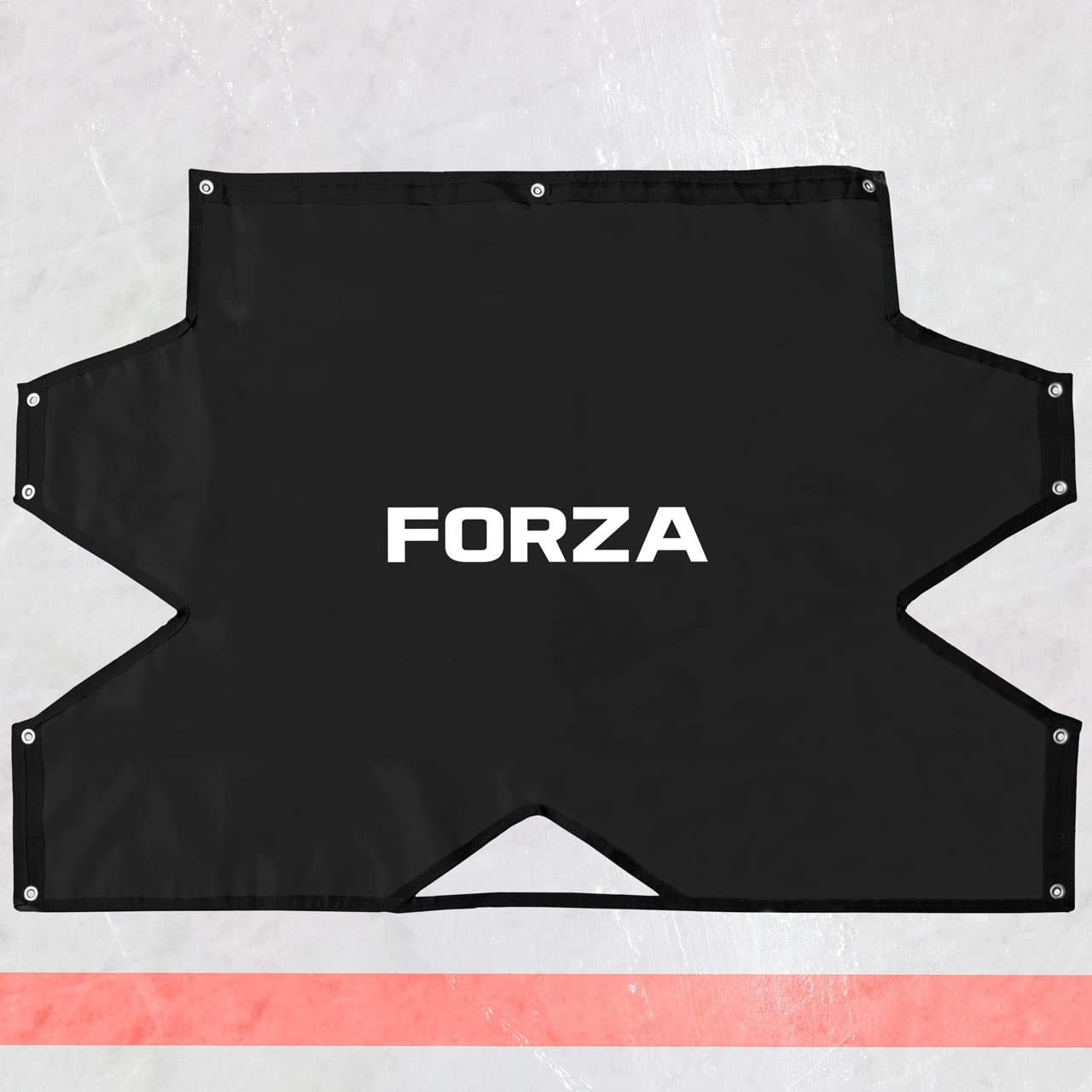 FORZA Telo Bersaglio da Hockey - 1,8m x 1,2m | Attrezzatura da Allenamento | Hockey su Ghiaccio | 5 Buchi | Fissaggio Rapido E Semplice | Telo di Precisione Professionale | Rete da Hockey