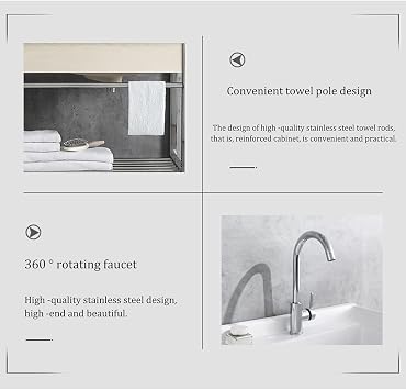 Ceramic Bathroom Vanity Sink Free Standing Console Pedestal laundry Tub Sinks Wash Basin Station Porcelain Vessel Basin Rectangle with Metal Legs Stand Vanity Sink Storage Shelf for Farmhouse,Restaura