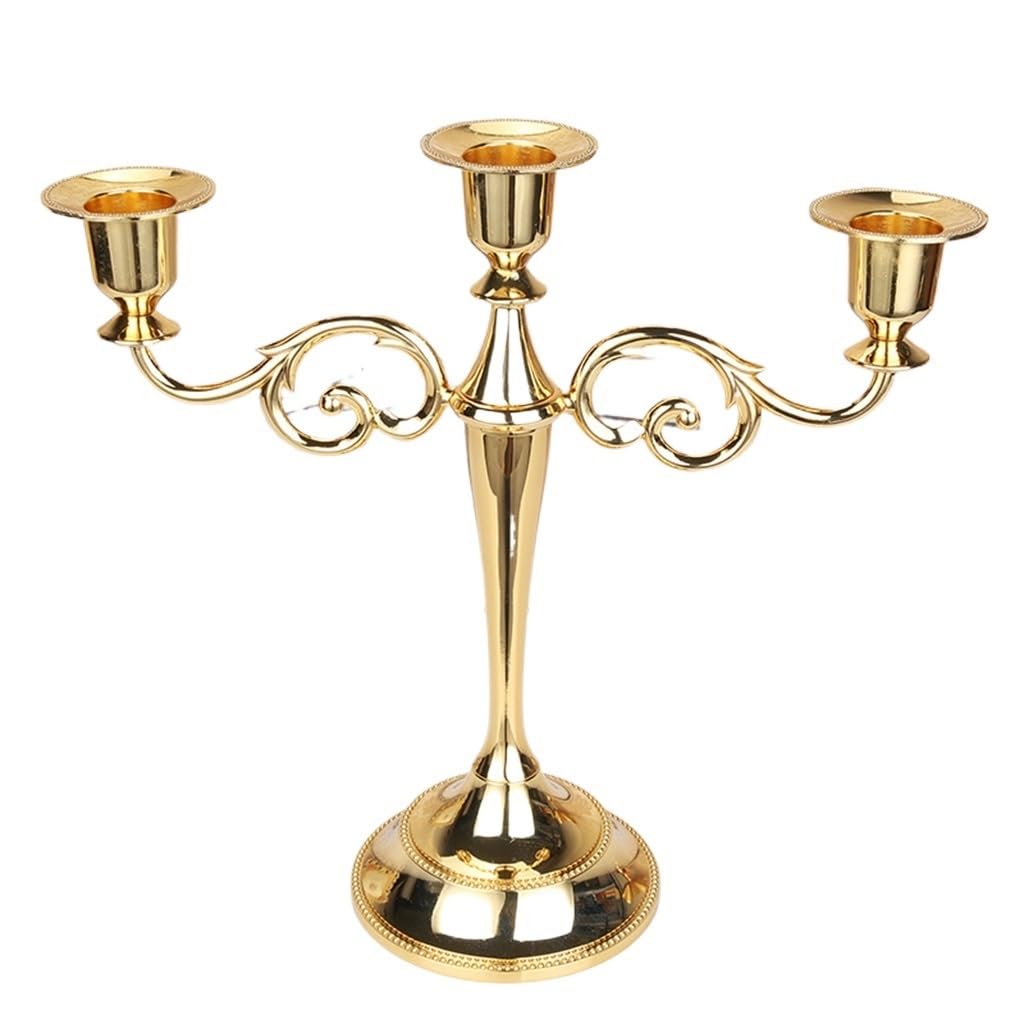 HTTGDGDH Three Headed European Candle Holder Ornament Vintage Candlelight Home Decoration,D-Size