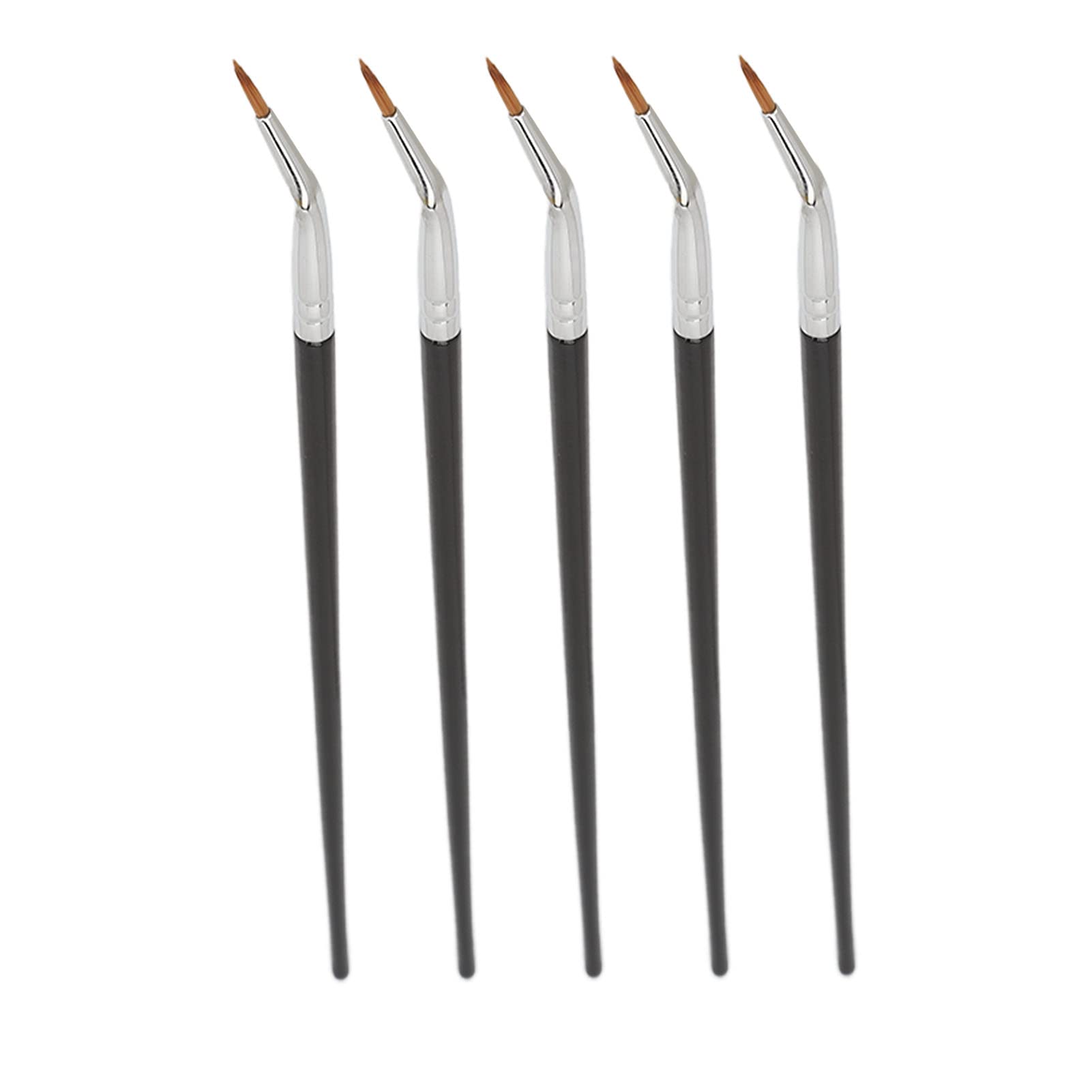 5pcs Bent Eyeliner Brush, Ultra Fine Bent Pencil Point Eyeliner Brushes for Precision Liner, Fine Angled Eyeliner Brush,Perfect Eyebrow Filling Face Eye or Body Painting