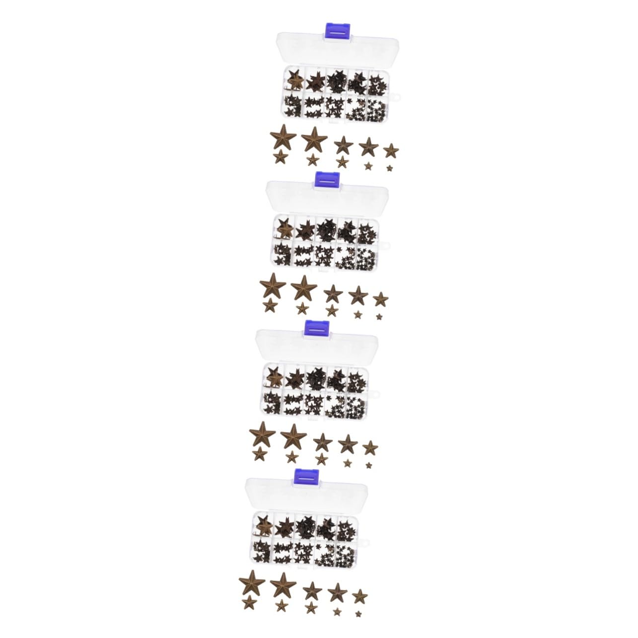 NUOBESTY 4 Juegos De Remaches De Estrella De Fácil Instalación Remaches Metálicos Para Ropa Bolsos Accesorios De Moda 150 Piezas X 4