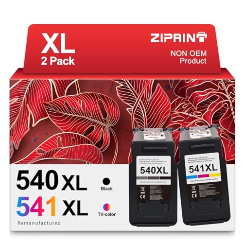 ZIPRINT PG 540XL CL 541XL Compatible para Canon 540 541 XL Cartucho Multipack para Canon Pixma TS5150 MG3650 MG4250 MX375 MG3150 MG3250 MG3550 MG4150 MG4250 MX455 MX475 TS5151(1Negro, 1Color,2 Pack)