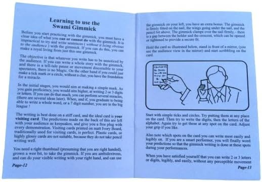 Miniatura 5 de MilesMagic El libro del mago de predicción Swami Gimmick + 4 pistas para el verdadero truco de magia del mentalismo
