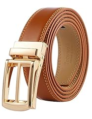 Light Brown Leather & Gold Style Metal Buckle