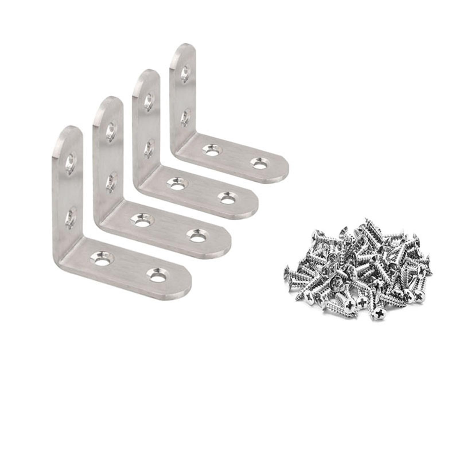 Staffe Angolari A Forma Di L Con Viti Connettori Ad Angolo Retto Da 90 Gradi for Scaffali Mobili In Legno Resistente Addensato 63x63x19mm