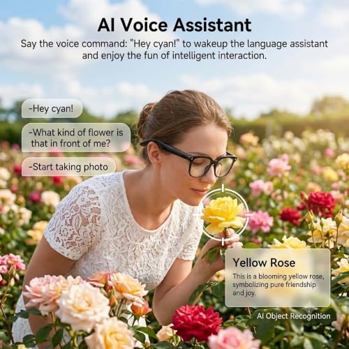 Image of AI Smart Glasses with 8MP Camera, Bluetooth Camera Glasses for Women Men