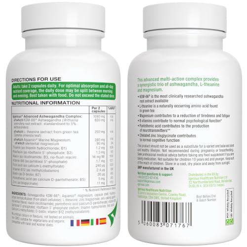 Igennus Ashwagandha KSM-66 Complexe avec L-Théanine & Magnésium, 30 jours – vue 7
