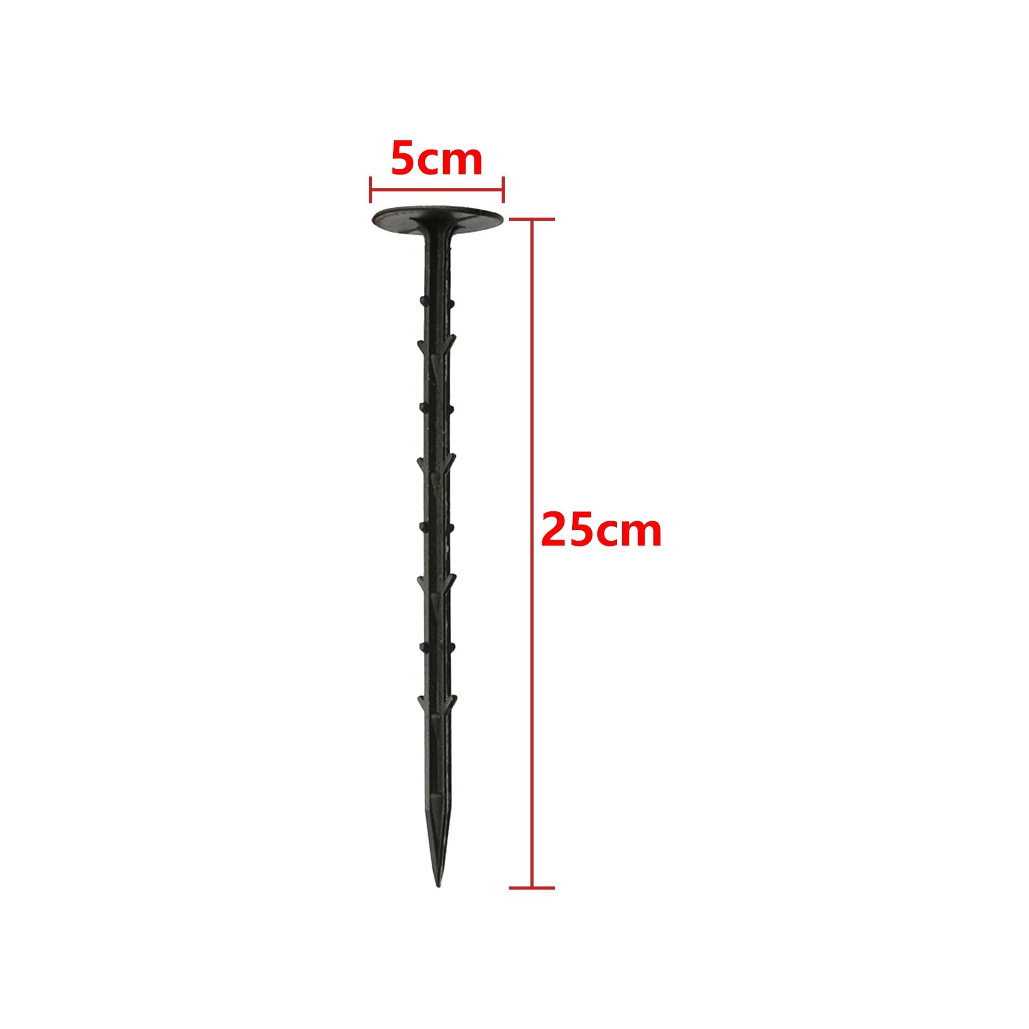 100 Pezzi di picchetti da Giardino in plastica, ancoraggi for Bordi paesaggistici for Il Fissaggio Chiodi antiruggine for Giardinaggio, Terra per Fissaggio(25cm)