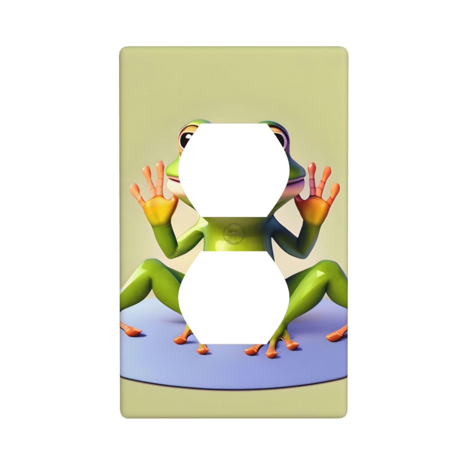 The Funny Frog Doing Yoga Decorative Switch Plate Cover-Unbreakable Polycarbonate Wall Plate for Home Office, 1 Gang with Screws
