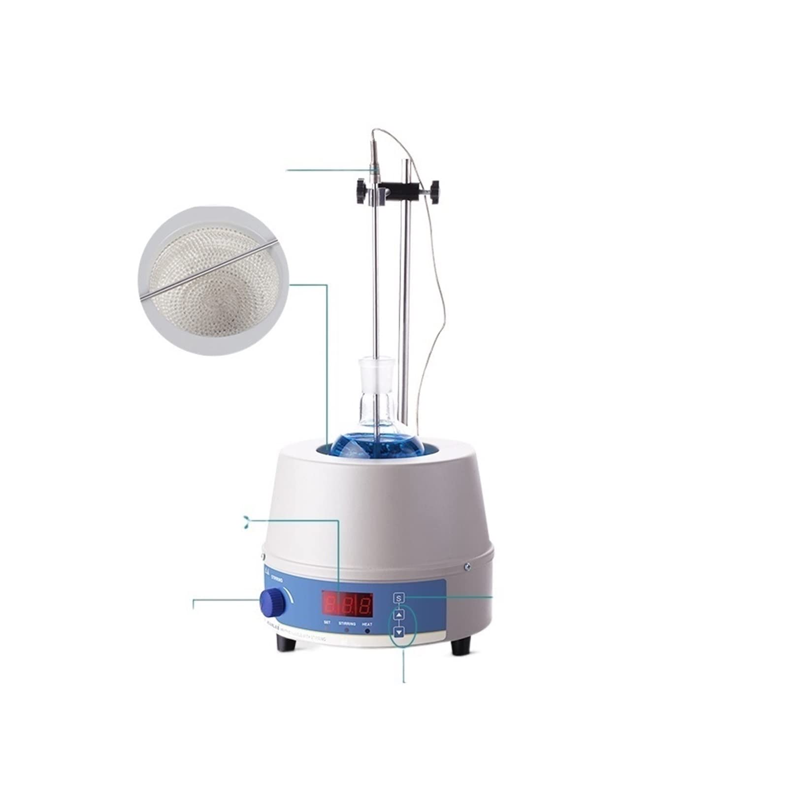 Agitador Magnético, equipo de laboratorio magnético del agitador de la capa eléctrica de la calefacción de 1000ml Digitaces con el regulador termal(HM 1000ml)