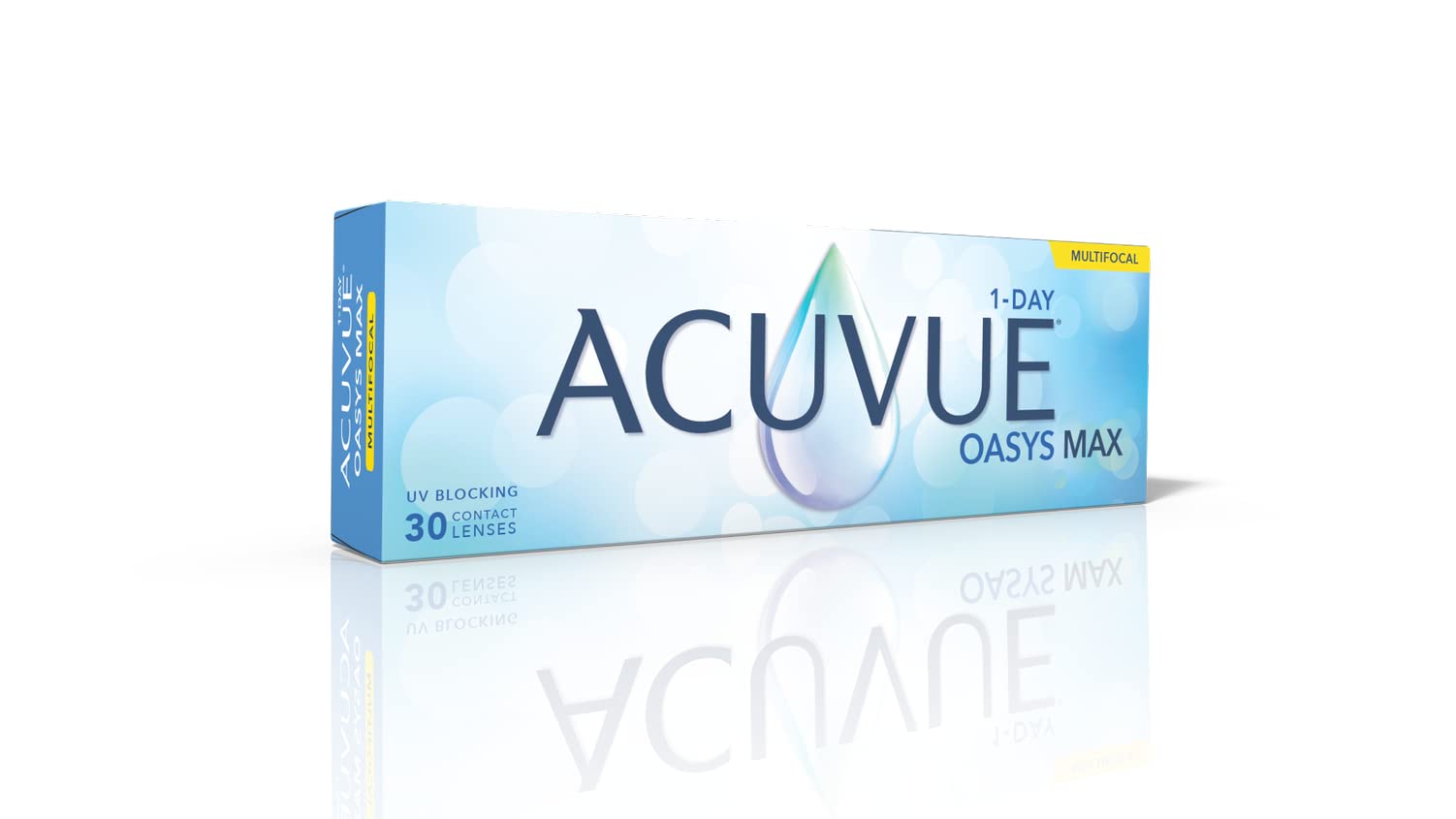 Acuvue Oasys Max 1-Day MULTIFOCAL Lentes diarias con Tecnología TearStable, filtro de luz OptiBlue y diseño Pupil Optimized, -4.50 dpt, diámetro 14.3 mm, 30 unidades, +1.50 adición, curva base 8.4 mm