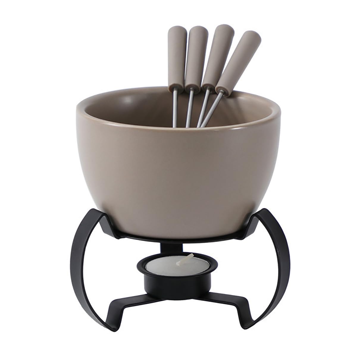 Sizikato Porcelain Chocolate Fondue with Base, 15 Oz