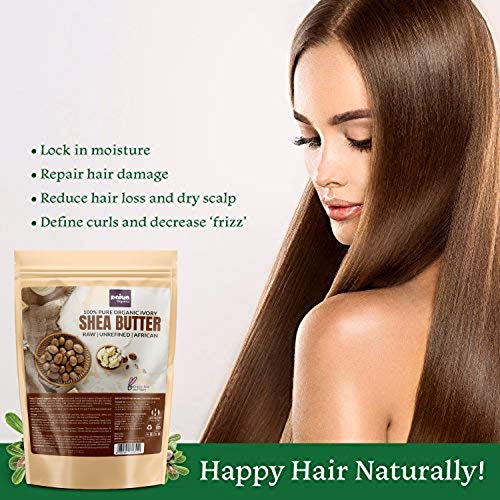 1kg Raw Unrefined Organic Ivory Shea Butter For Skin Face Hair, Make Whipped Body Butter, PETA Cruelty Free & vegan, Super Saver Pack