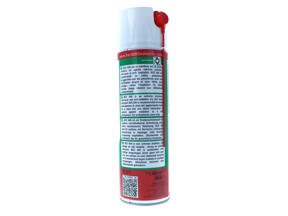 Bardahl 1912 BCS 400 Lubrifiant à Sec 500 ML