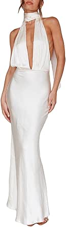 Ponmsva Vestido Largo Sin Mangas Para Mujer, Elegante